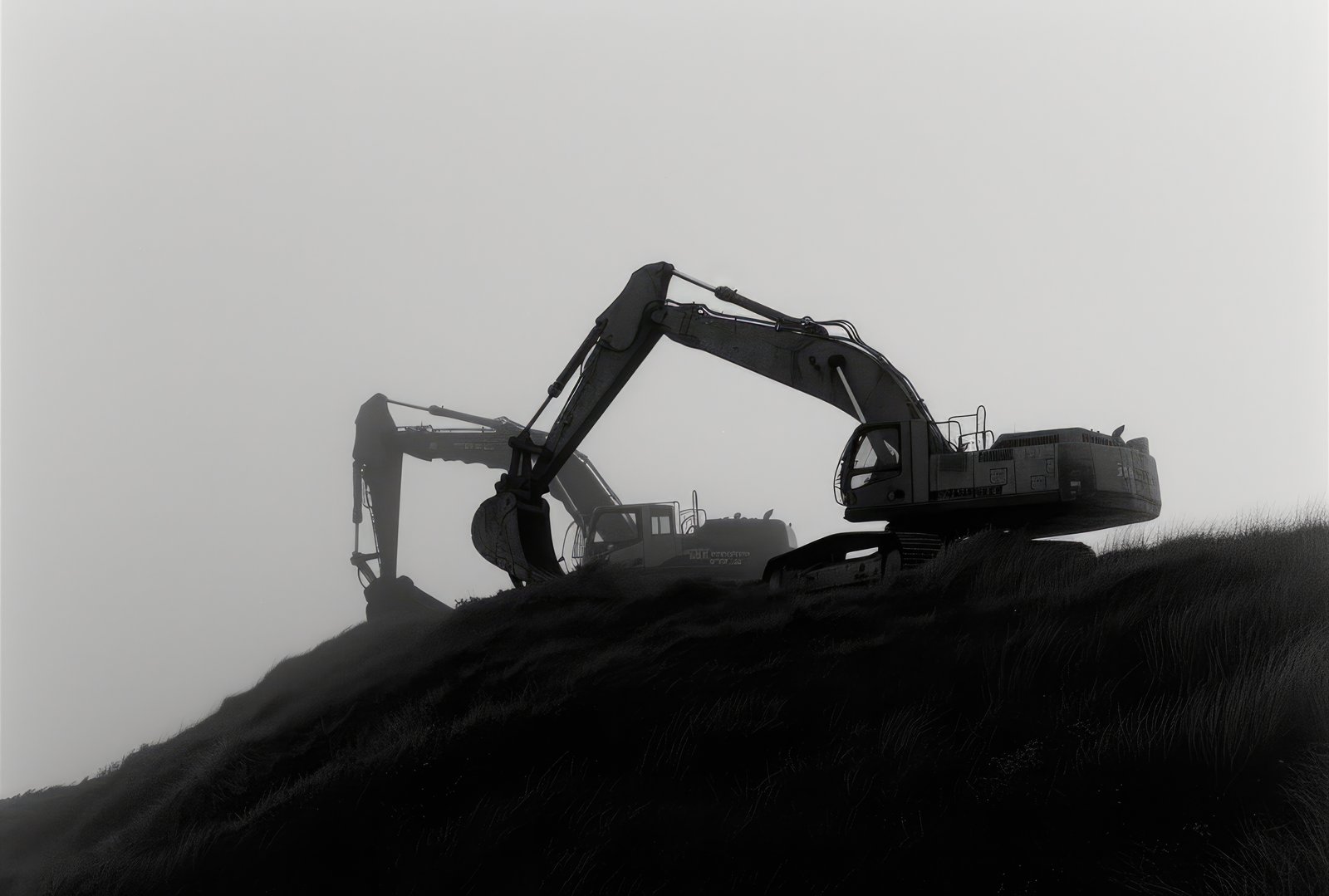 Excavators working at a construction site